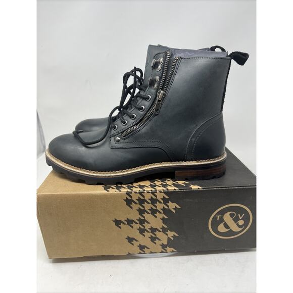 NIB Thomas And Vine Jonas Boots Black Leather Men’s 9.5 main image 4